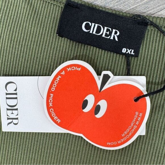 Cider Jumpsuit Square Scoop Neck Wide Leg Short Sleeve Olive Green 0XL 12 14 - Picture 11 of 15